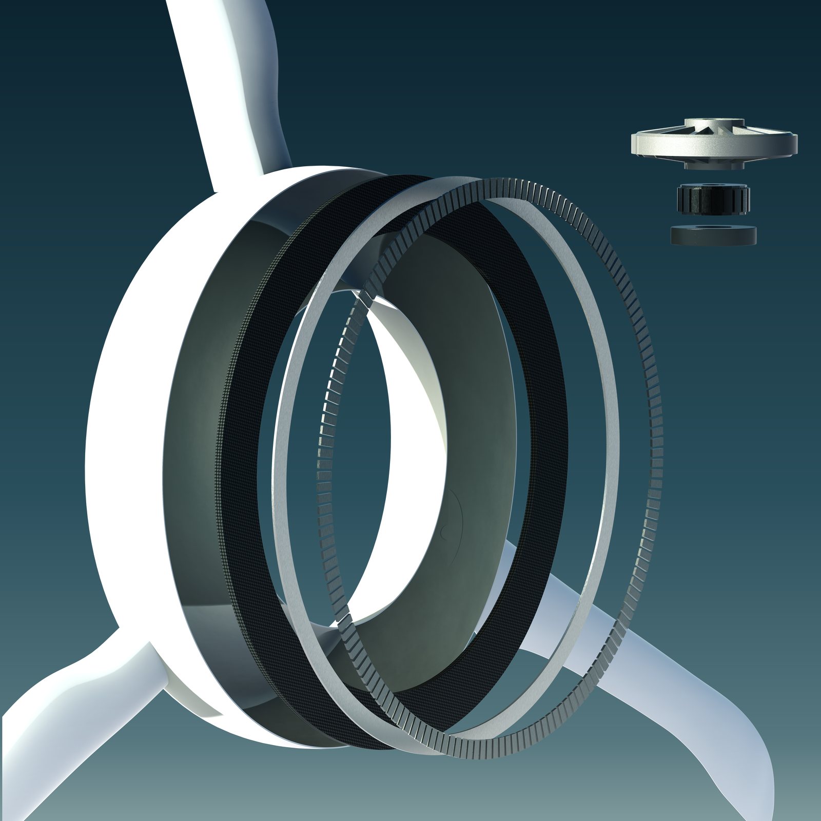 Ring and generator, taken apart
