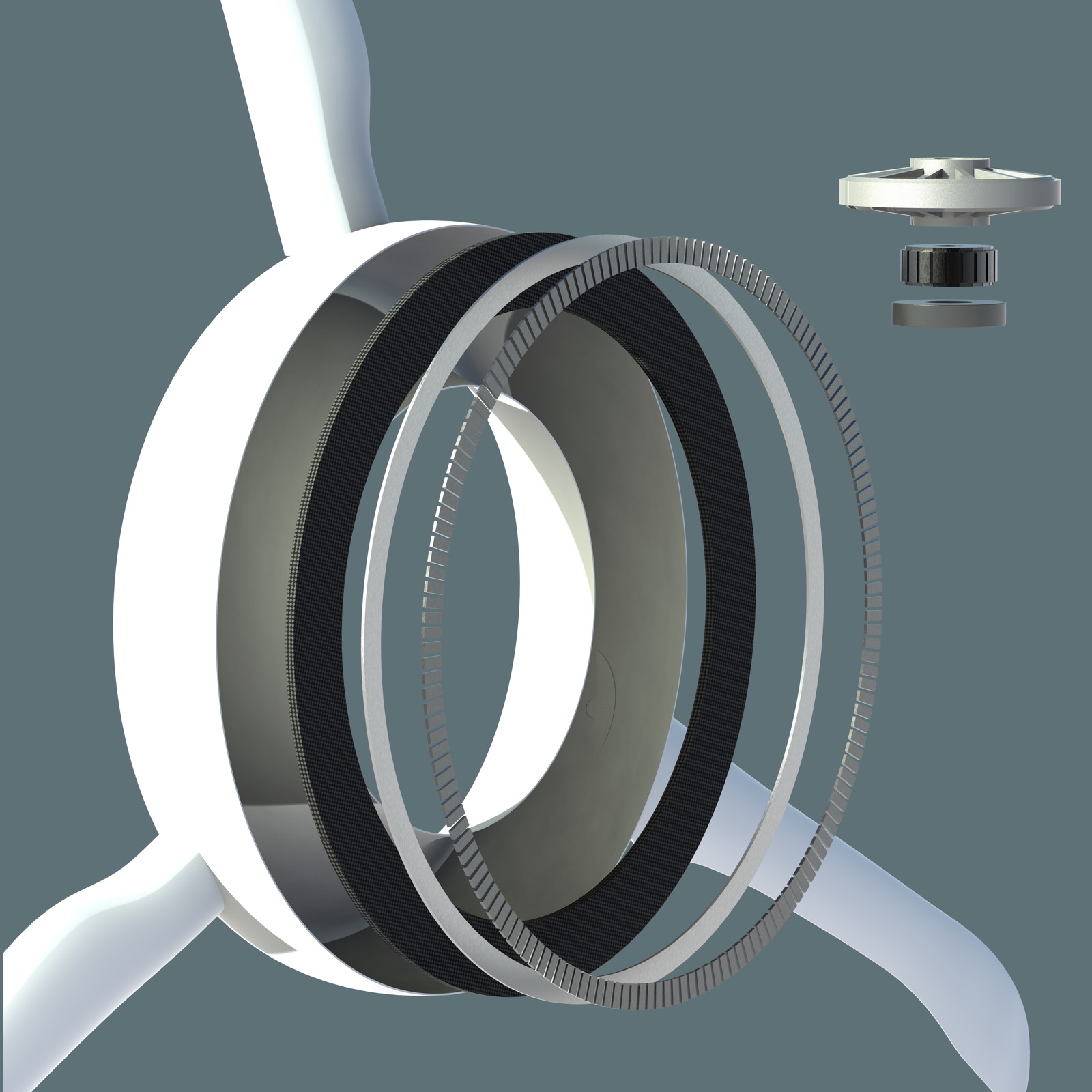 Ring and generator, taken apart